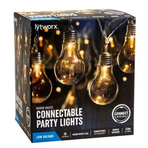 20 Warm White Connectable Party Lights