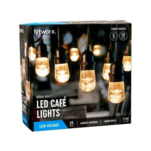 24 Warm White LED Cafe Lights