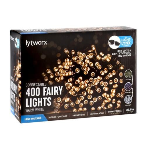 400 LED Warm White Connectable Party Fairy Lights