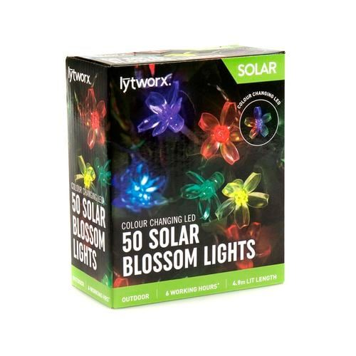 50 Colour Changing LED Solar Fairy Blossom Lights