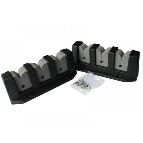 6 Fishing Rod Holder Rack - Soft Foam Grips - 6 Rods - Black