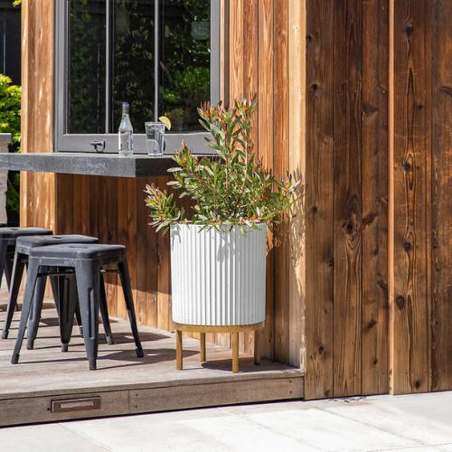 Capri Planter with Wood Stand 2 pack