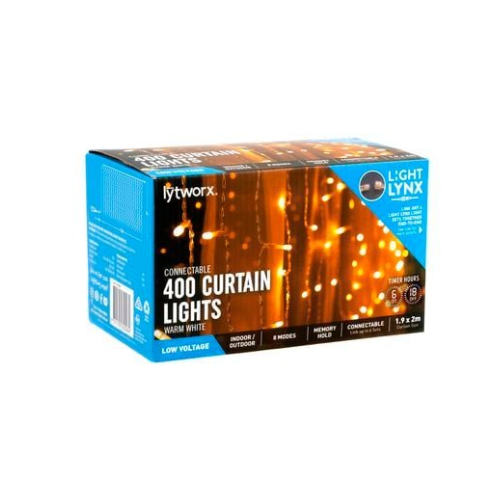 Warm White Connectable Curtain Lights