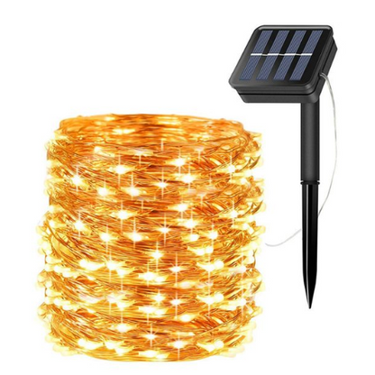 10M 100 Led Copper Wire Solar String Lights