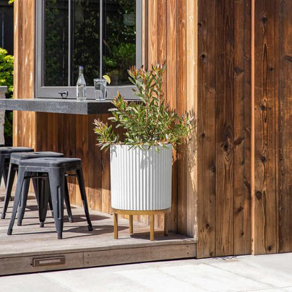 Capri Planter with Wood Stand 2 pack