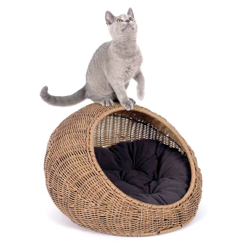 Purr Wicker Cat Cave